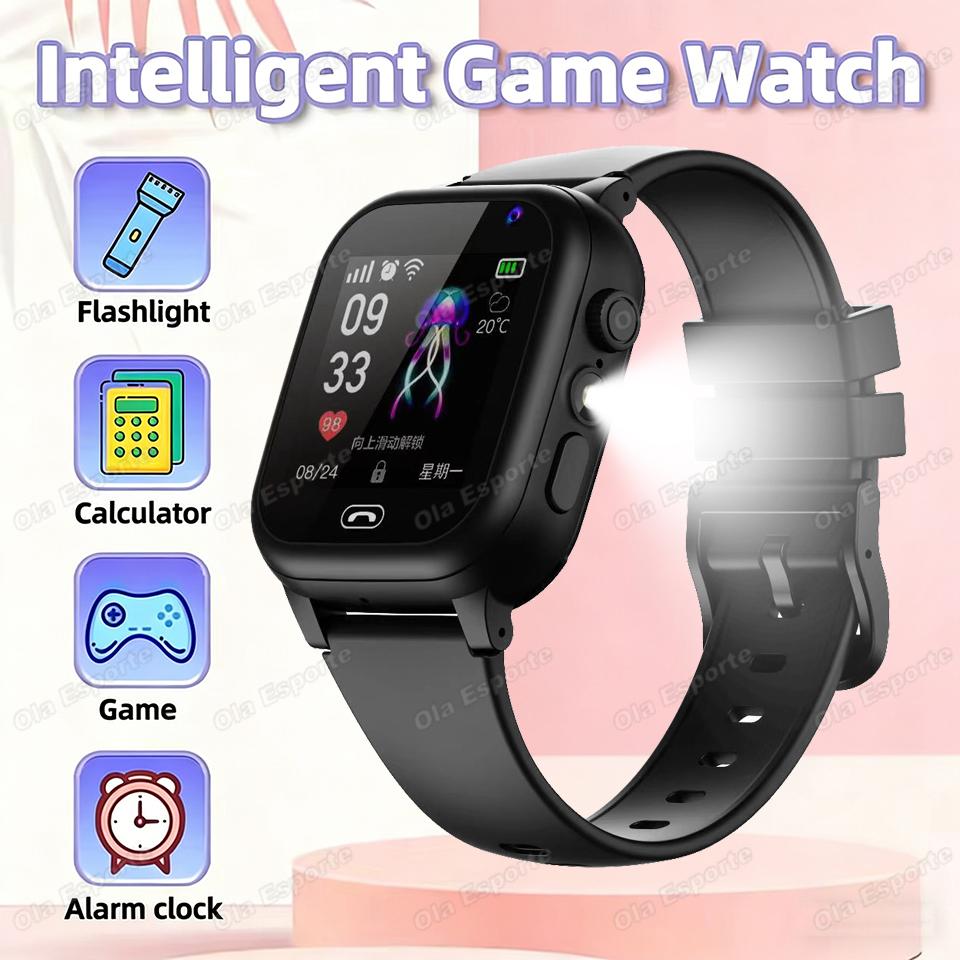 

Kids Smart Watch GPS Location Video Call Sim Card SOS Child Camera Waterproof smartwatch Upgrade For Boys Girls Gifts чёрный