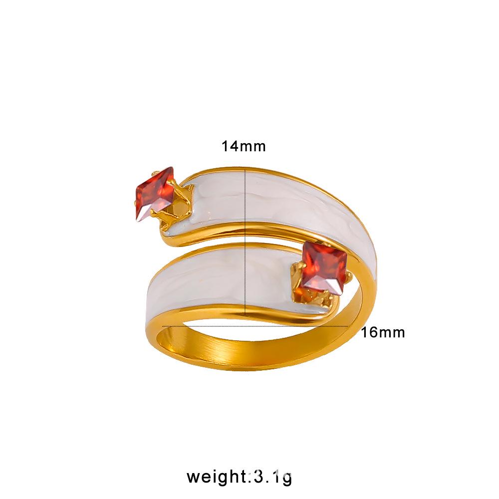 Adjustable Titanium Steel Ring - European & American Style, Colorfast with Drip Oil, Simple Cool Design.