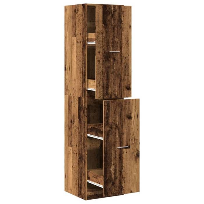 VidaXL Armoire d'apothicaire vieux bois 40x41x174,5 cm bois ingénierie, coffre d'apothicaire, meuble d'apothicaire, coffre à 3309652