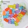 10/50pcs Candy Color Gummy Mini Bear Charms Pendant for Making Cute Earrings Pendant Necklace DIY Creative Jewelry Finding