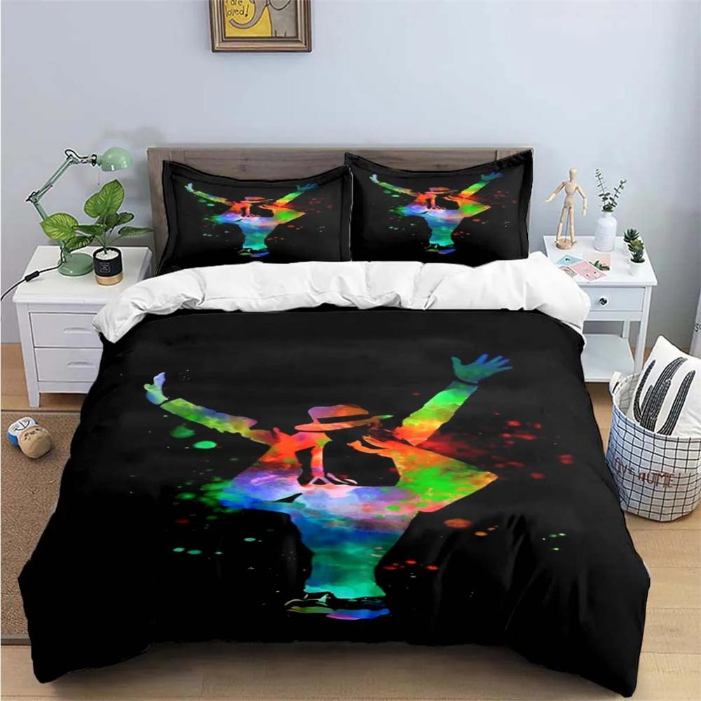 Exquisite Fashion M-Michael-Jackson Printing Bedding Set Duvet Cover Comforter Bed Youth Kids Girl Boys Birthday Gift