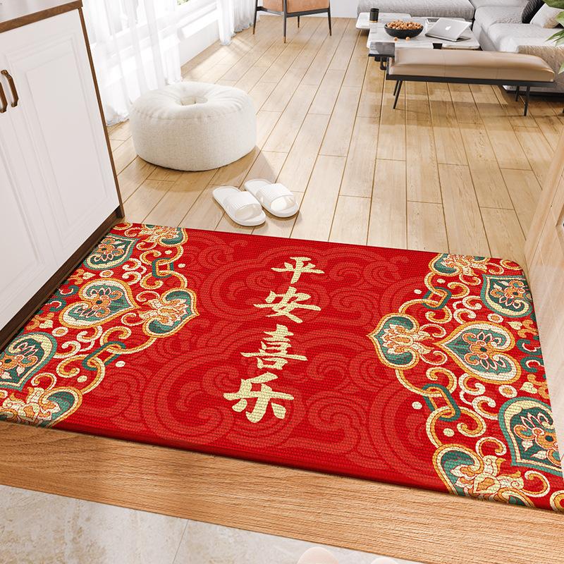 Nový čínský vstup a výstup bezpečný novoroční podložka do dveří Červená slavnostní podložka protiskluzová novoroční dveře odolné proti opotřebení