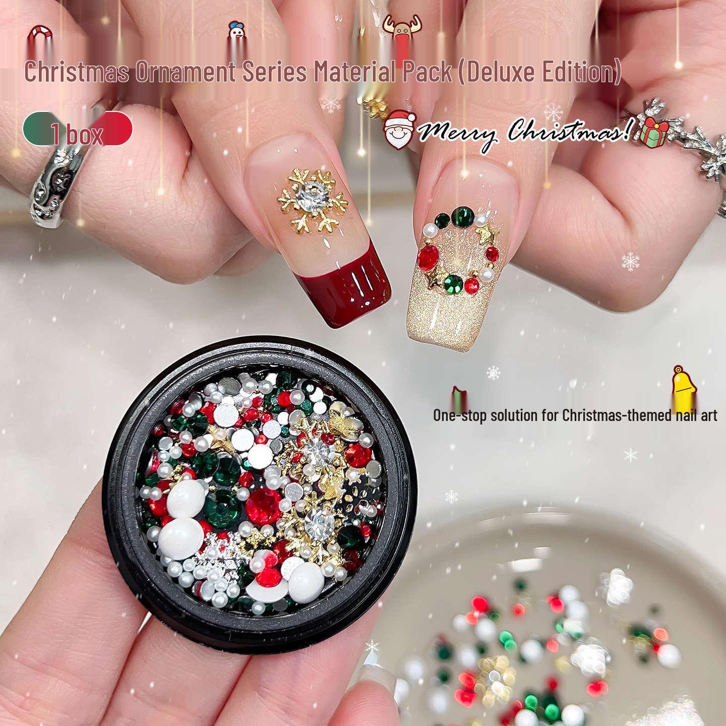 2026 Christmas 3D Snowflake & Pearl Nail Art Decorations No specifications