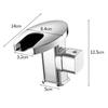 BAKALA Messing-Wasserfall-LED-Waschtischarmatur für Badezimmer, Kalt-/Warmmischarmatur, Kran-Waschtischarmatur, schwarzer Farbwechsel, angetrieben durch Wasserfluss