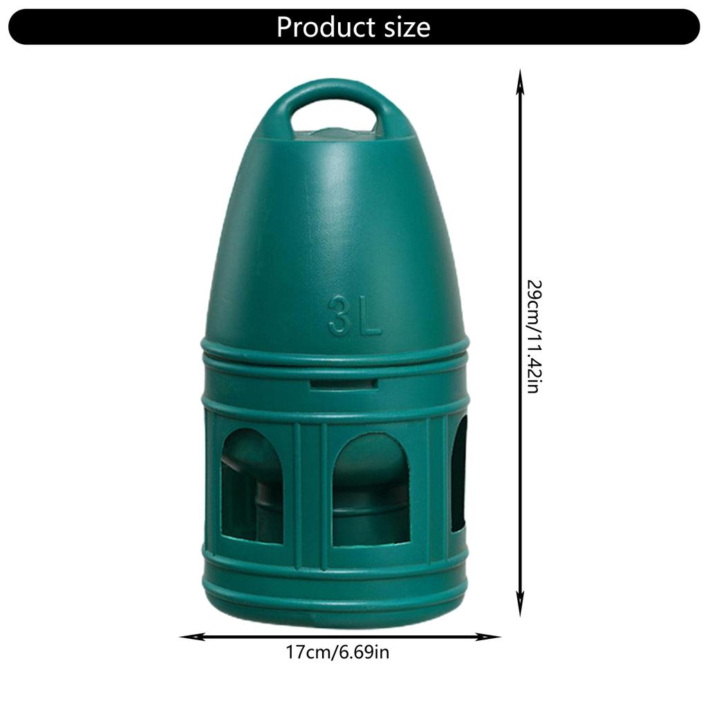 Large Capacity Bird Water Dispenser for Quail Parakeet Dove Pigeon with Hanging Handle and Easy Carry Design 3L/5L
