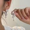 Zircon Bow Tassel Earrings: 925 Silver, Trendy, Versatile, Light Luxury