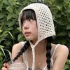 2026 Spring Summer Hollow Out Head Scarf Girls’ Triangle Scarf Photo Travel Prop Solid Color Crochet Hair Wrap Bohemian Headband