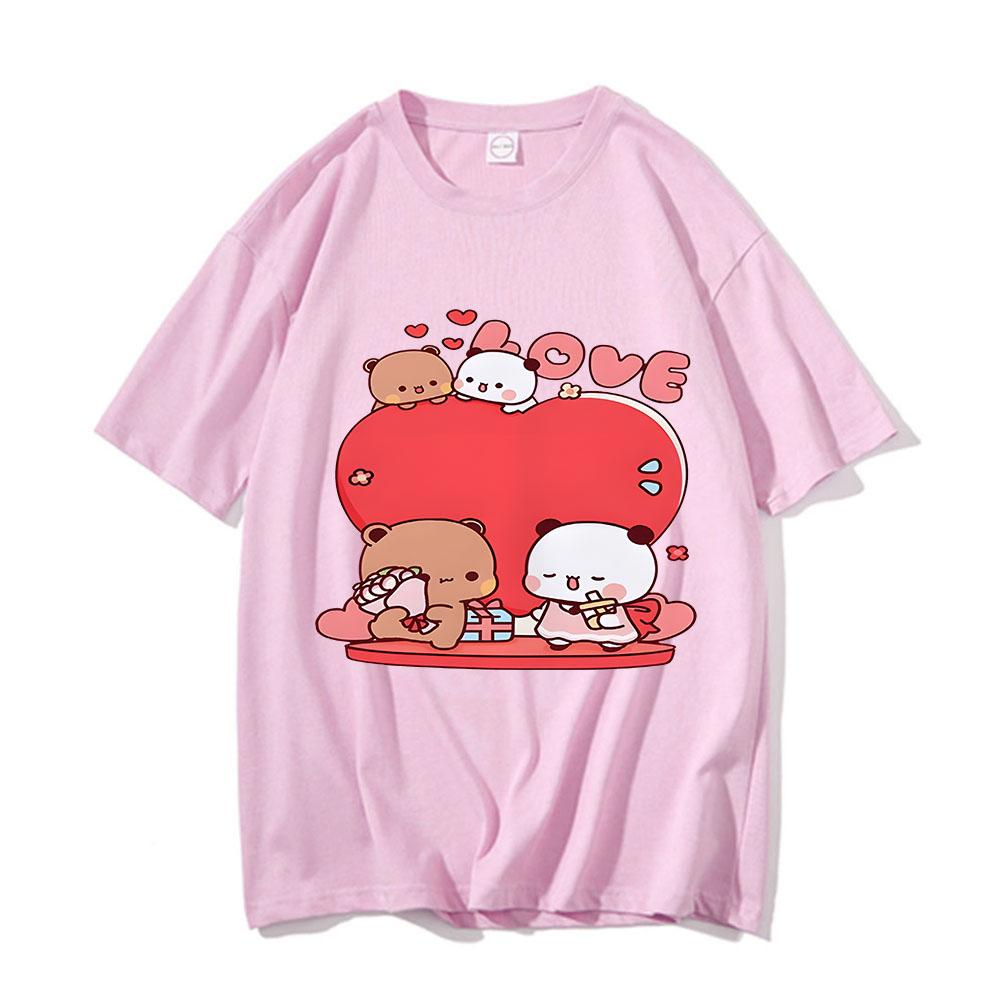 Funny Bubu and Dudu Print Tshirts Cotton UnisexWomen Clothing Harajuku Couple Valentines Day Gift Tshirt Unisex Tops Streetwear