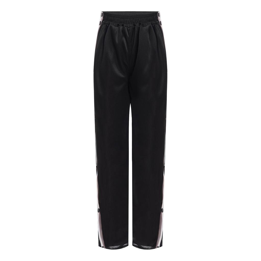 Unisex Kids Pants Side Split with Buttons Color Block Straight Leg Elastic Waist for Sports Basketball Hip-Hop