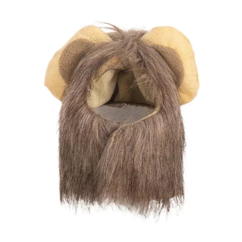 Cute Lion Mane Cat Wig Hat Cat Costume Cosplay Clothes Cap Dress Up Puppy Kitten Halloween Christmas Party Decoration Supplies