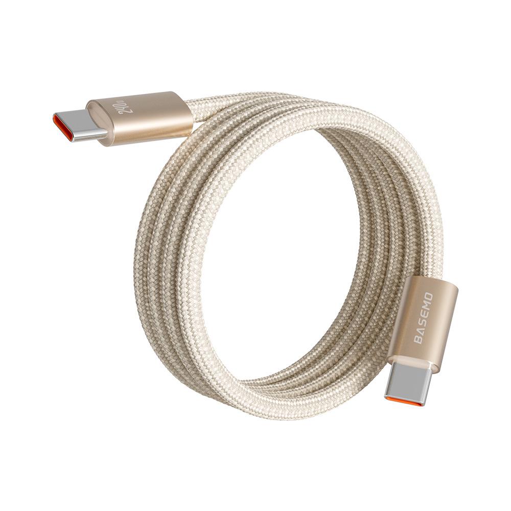 240W Type-C Super Fast Charging Data Cable - Desert Gold, Braided Zinc Alloy Interface.