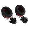 2Pcs Hard Hat Attachment Earmuff Noise Reduction Angle Adjustable Telescopic Helmet Earmuff Red Black