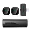 Magnetic Wireless Lapel Mic with Pull-out Charging Case, Noise Reduction, Bluetooth Connectivity for Live Streaming & Recording.