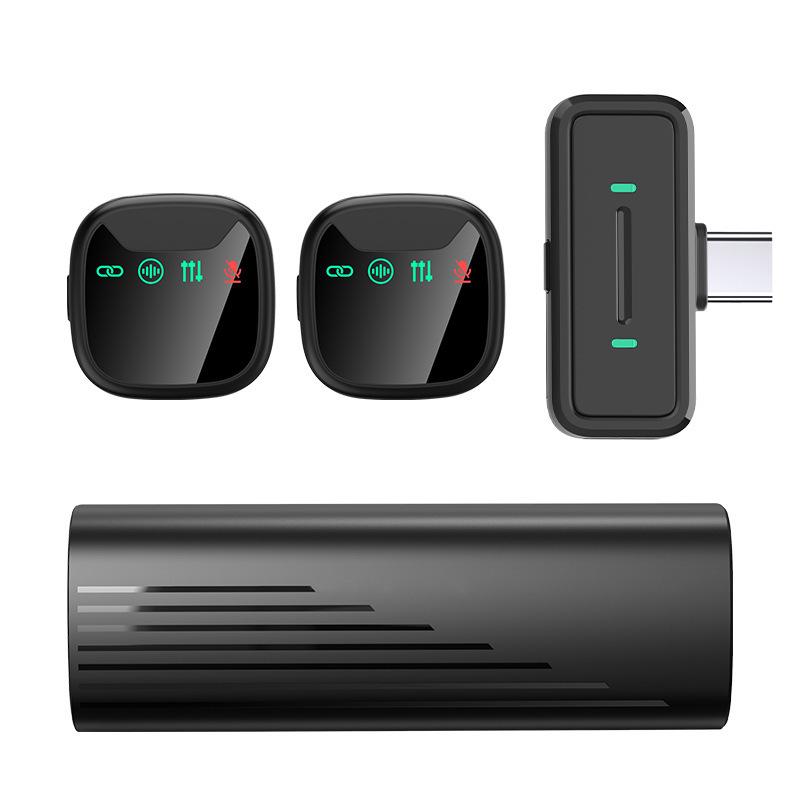 Magnetic Wireless Lapel Mic with Pull-out Charging Case, Noise Reduction, Bluetooth Connectivity for Live Streaming & Recording.
