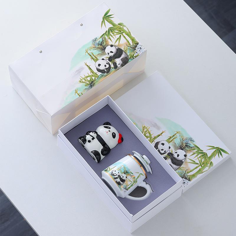 Hand gift Chengdu panda tea merchandise company business gifts practical hand gift to foreigners souvenir staff