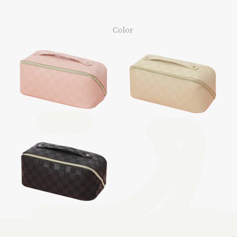 Large Simple Capacity Solid Color Makeup Pouch Portable Travel Wash Storage Bag