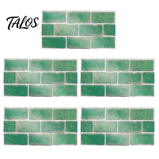 Oil Proof Wall Stickers for Bathroom 5Pcs Vintage Brick Tile Stickers, Waterproof Oil‑Proof Wallpaper, Peel Removable Backsplash Rental &