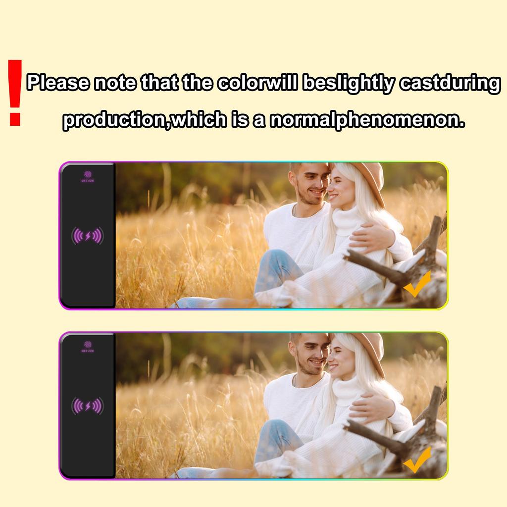 Personalized RGB Wireless Charging Mouse Pad Comfortable Computer Mouse Pad