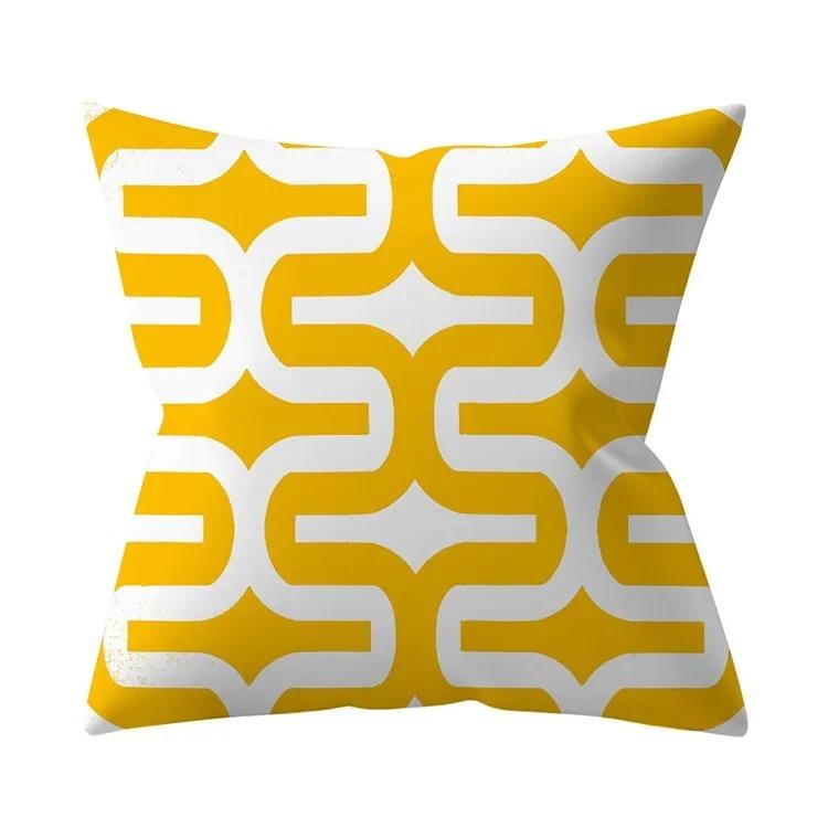 Home Decor Vibrant Yellow Patterns Pillow Covers Set Pattern Cushion Cover Suitable for Sofa Bedroom Car Pillow Cover