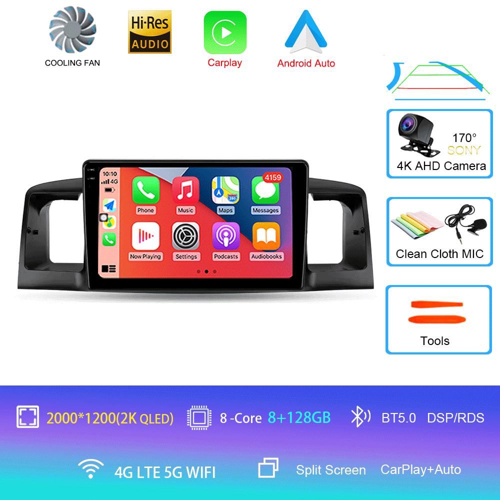 Car Radio Android 14 For Toyota Corolla E120 BYD F3 2007 - 2011 Navigation Multimedia Player Stereo GPS WiFi+4G DSP Carplay+Auto