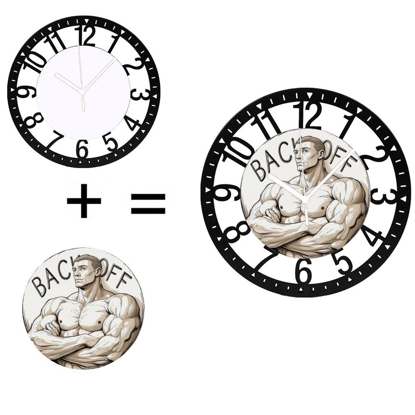 High-Quality 25cm Circular Iron Wall Clock with Elegant Details (Black,10 inch(25.40cm))