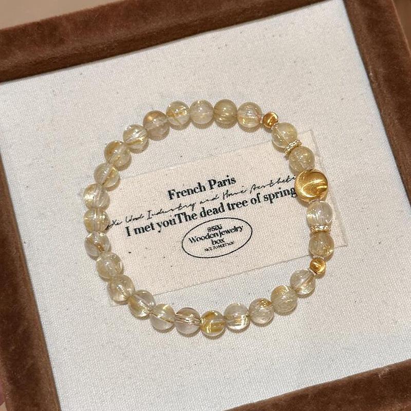 Popular Eye En Balls Rutilated Quartz Bracelet Special-Interest Design High-Grade Chic Natural