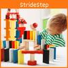 Wooden Dominoes Building Blocks Toy For Kids 100 Pieces Instructions Storage Bag Great For Elementary Students