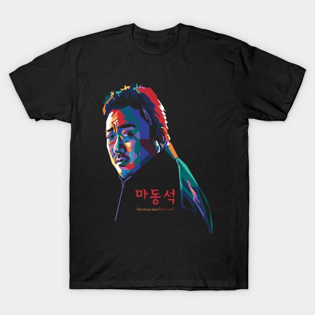 

Men Black Print T-shirt Ma Dong-Seok Aka Don Lee No-Cut Transfer Paper Print Cotton Tshirt 4XL чёрный