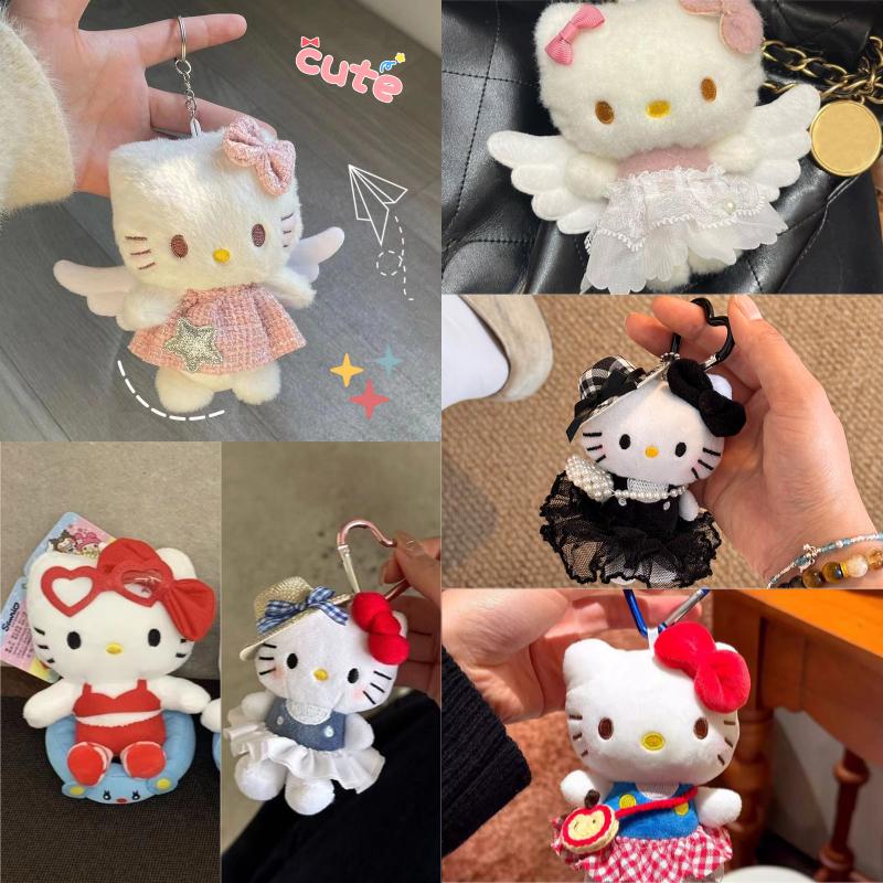 Hello Kitty Plush Keychains Cute Keychain for Bags Kitty Keychains Hanging Pendants Keychains on The Phone Decorations