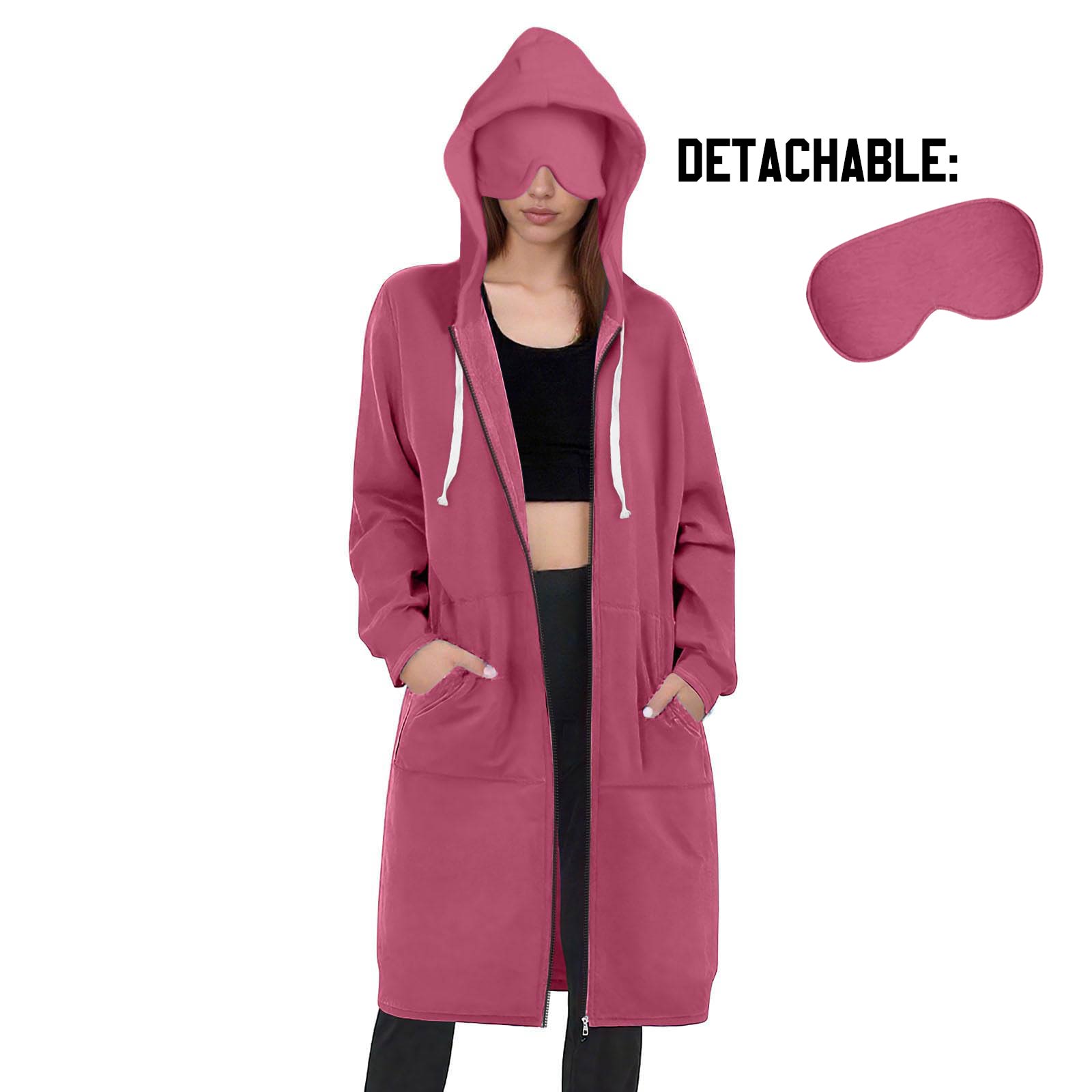 

Свитшот-пальто для женщин оверсайз, повседневное, свободного кроя, с длинным рукавом, с капюшоном XL белый