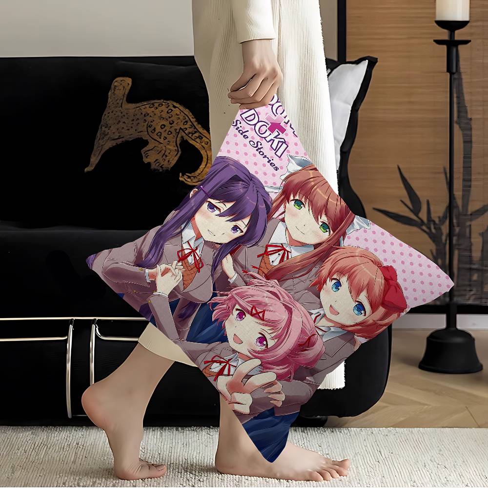 Anime D-Doki Literatuare DDLC Maple Design Cushion Cover Happy Autumn Harvest Decor Holiday Decorati Pillow Cover