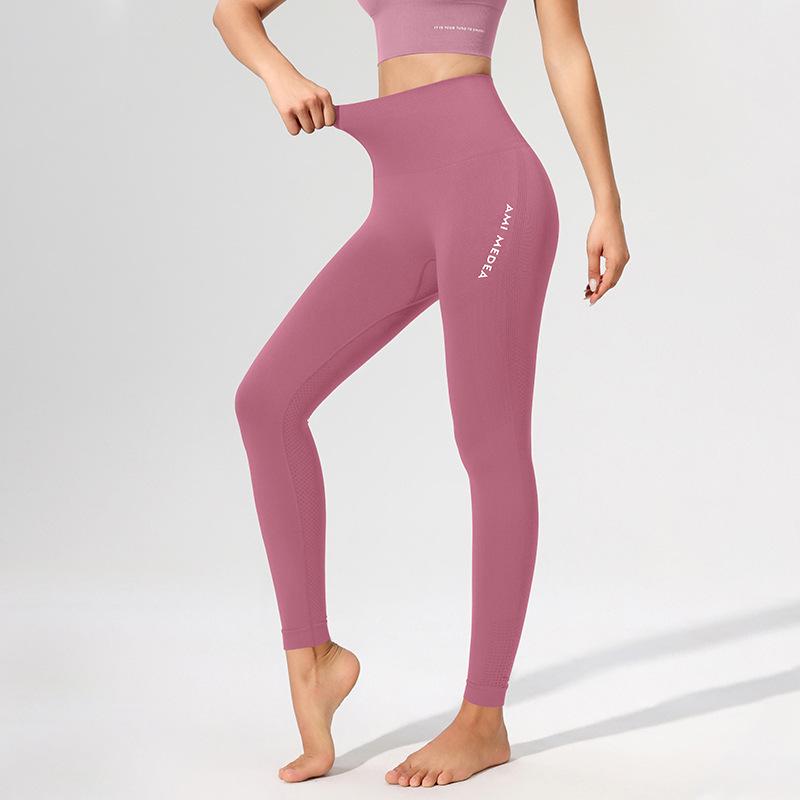 Seamless High Waist Women's Sports Leggings - Peach Lift Tummy Control for Running and Yoga
