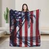 Super Warm Blanket Picnic 4th of July US Throw Blanket  Flannel Bedspread For Home Decor Aesthetic Sofa Bed Cover