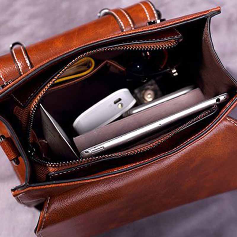 Kožená dámská taška Víceúčelový batoh Cambridge Bag Špičková taška Fashion Trend Messenger Bag