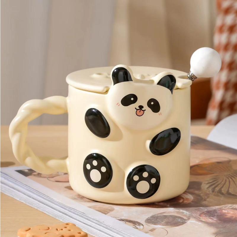 Creative Relief Personality Cute Panda Ceramic Mug Souvenir Fresh Household Drinking Cup High Value Cup