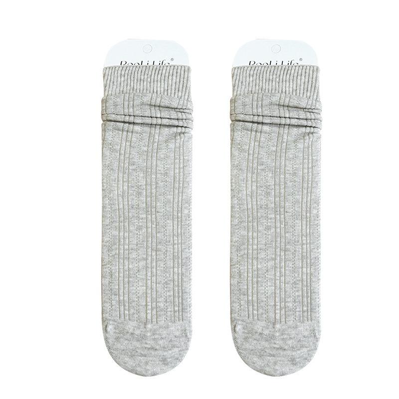 Women's Boneless Pure Cotton Mid-calf Socks, Spring and Autumn Long Socks, Postpartum Socks, Pile Socks