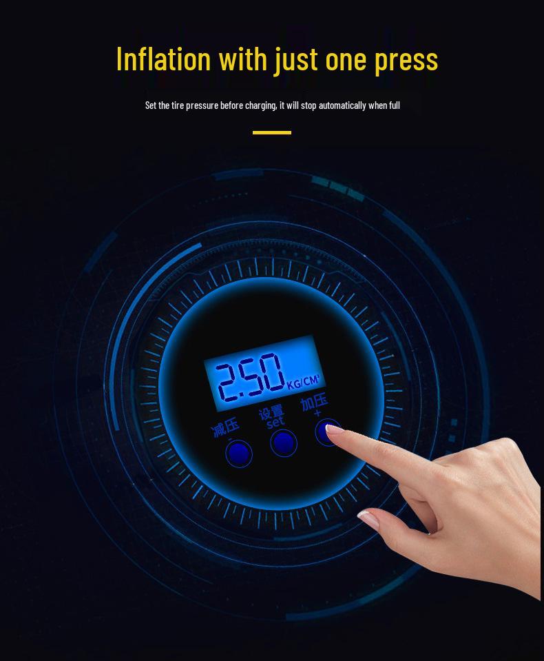 High-Pressure 12V Dual Cylinder Portable Car Tire Inflator