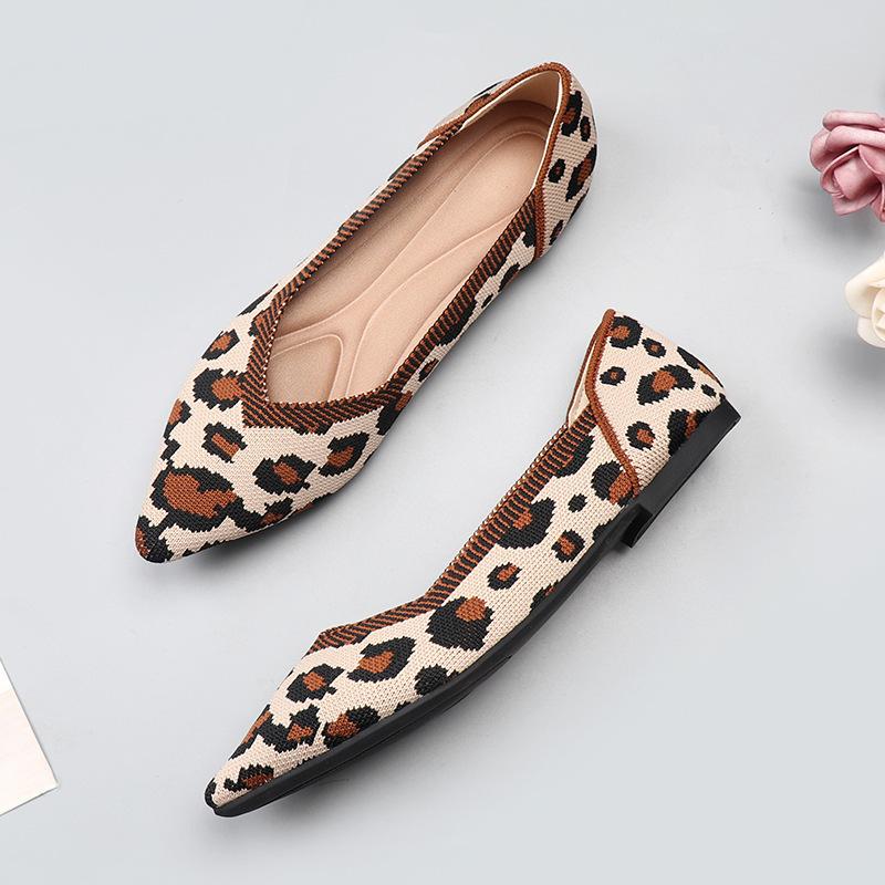 Spring and autumn flying knitting single shoes Doudou shoes flat bottom women's floating shoes boat shoes pregnant women knitted flying thread