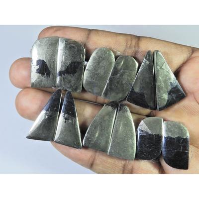 Natural Apache Gold Pyrite Matched Pair Fancy Loose Gemstone 6 Pair Lot C-1332
