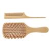 Wooden Paddle Comb Set Brush and Tail Comb Set Paddle Detangling Hairbrush and Tail Comb for Styling