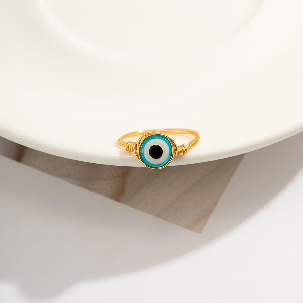 Creative And Simple Ethnic Style Eye Gravel Ring Female, Irregular Personality Luminous Ring