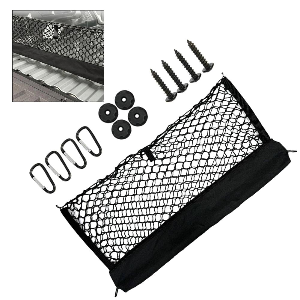 Cargo Security Elastic Cargo Net Storage Solution Adjustable Truck Bed Net Cargo Organizer 110*40cm Double Layer Net
