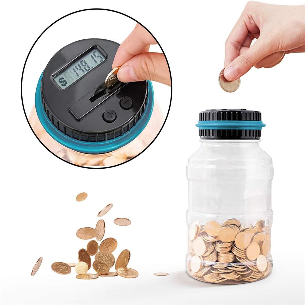 Digital LCD Counting Money Jar Electronic Piggy Bank Counter Coin Box Saving Coins Storage Box for USD EURO GBP Money Box Gifts