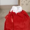 Big Velvet Santa Bag Soft Drawstring Christmas Gift Bag Extra Large Red Christmas Cloth Sack for Holiday Packaging Party Supplies