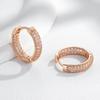 Double Layer Full Natural Zircon Big Hoop Earrings Women Fashion  Rose Gold Color High Quality Fine Daily Jewelry