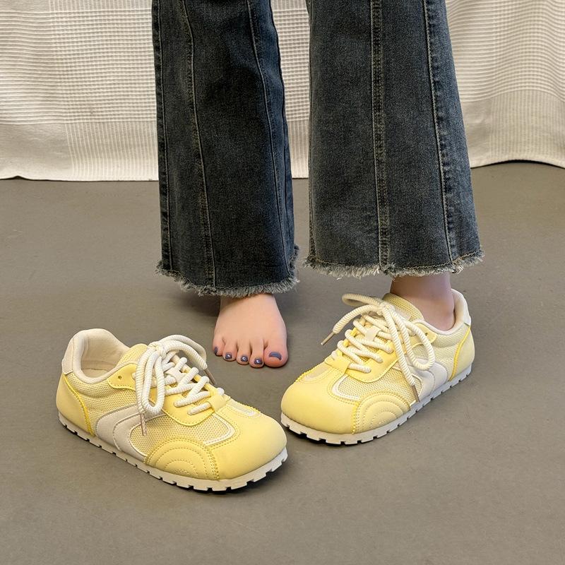 

Ретро Немецкие Тренировочные Кроссовки Новые Спортивные Кроссовки Дышащие Кроссовки 40 светло-желтого