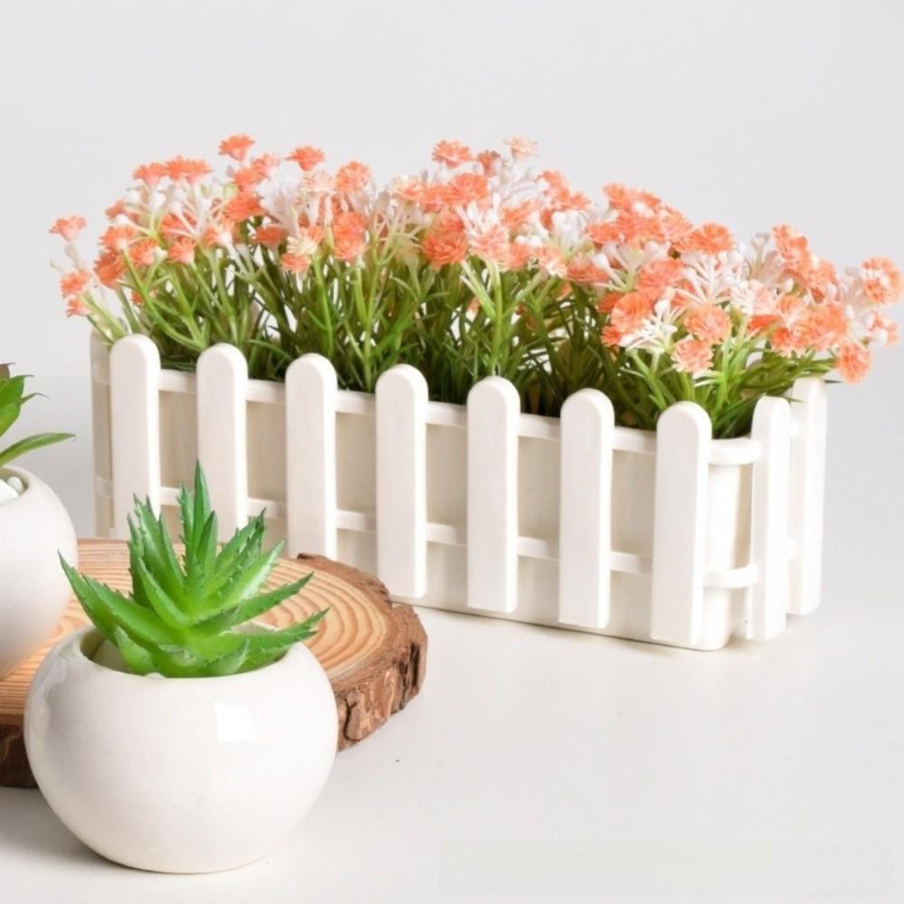 Rustic Style Fence Flowerpot Greenery Container Flower Arrangement Flower Pot Basket  Home