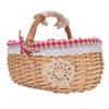 Wicker Picnic Basket with Removable Liner Hand Woven Empty Picnic Hamper Basket with Handle for Easter Camping Wedding