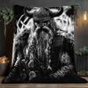 Viking Warrior Norse God Odin Flannel Blanket Nordic Mythology Black White Art Soft Throw Cover Men Gift