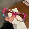 Cat Eye Flat Mirror Women Polygon Fashion Eyeglasses Frame Anti Blue Light Optical Clear Lens Eyewear New Retro Glasses Frame